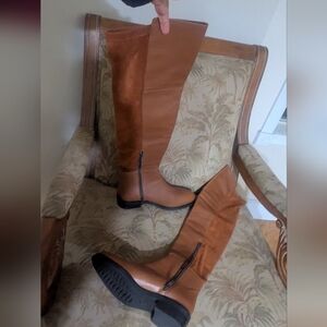 Barneys New York Tan Over the Knee Boots